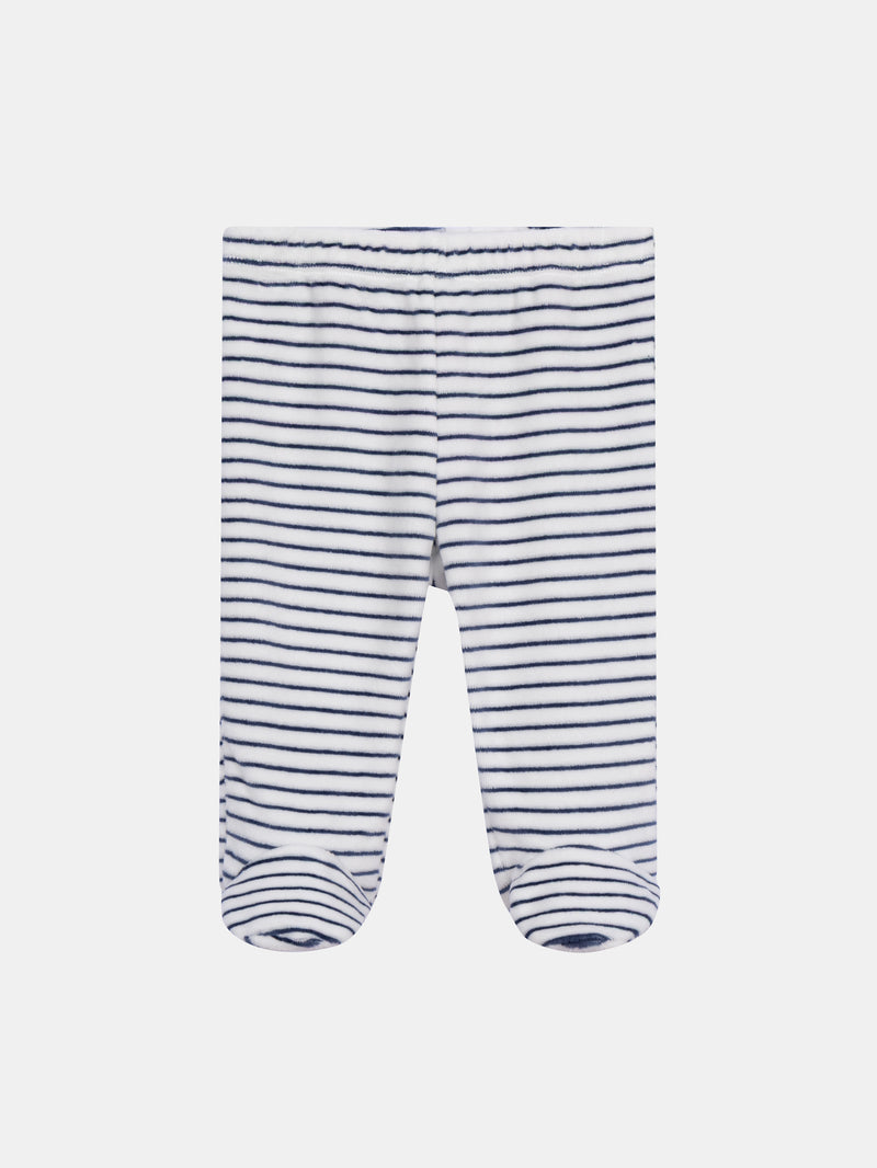 Pyjama 2 pièces en velours dinosaure et rayures pour bébé garçon