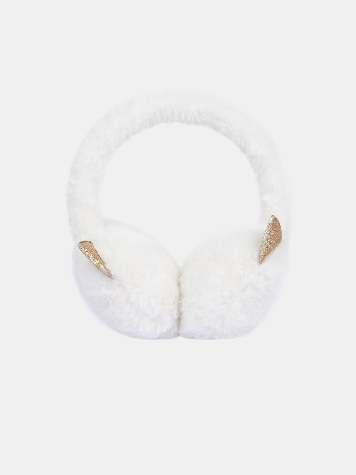 Auriculares écru com padrão de cabeça de gato para meninas