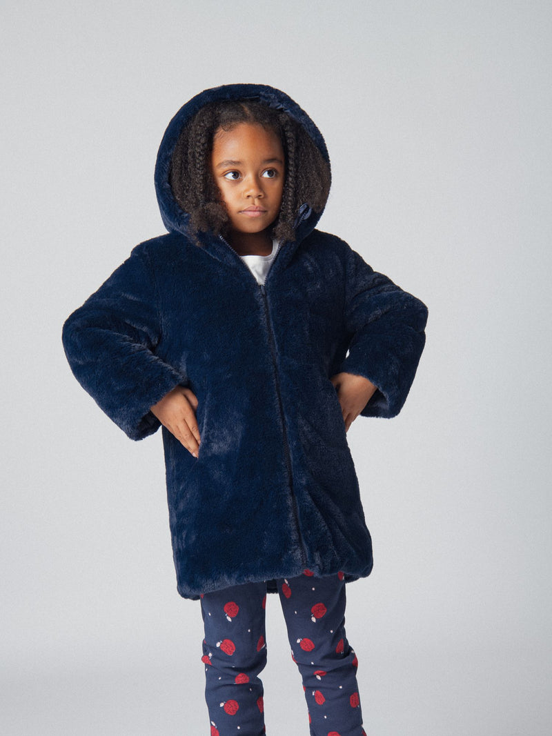 Parka reversível com estampa de maçãs para raparigas