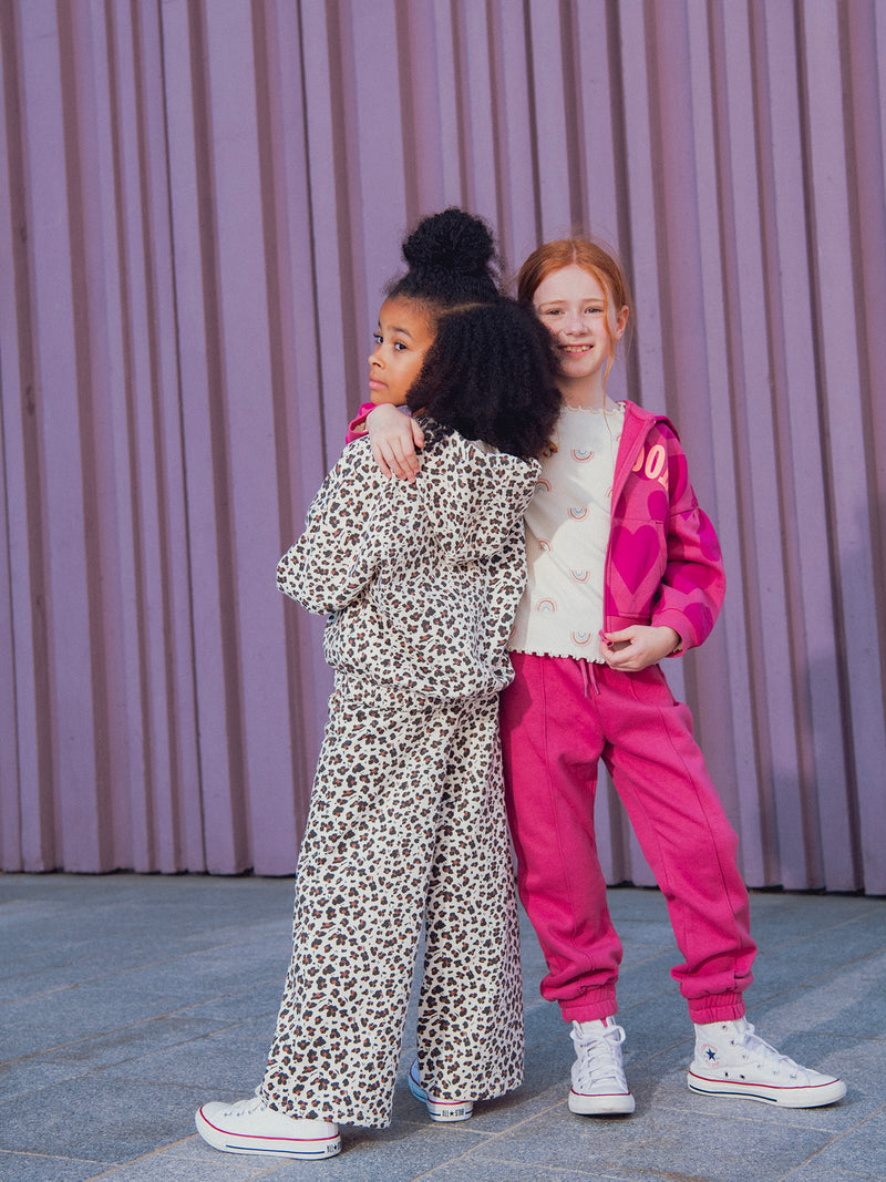 Calças de Jogging com Estampado de Leopardo para Meninas