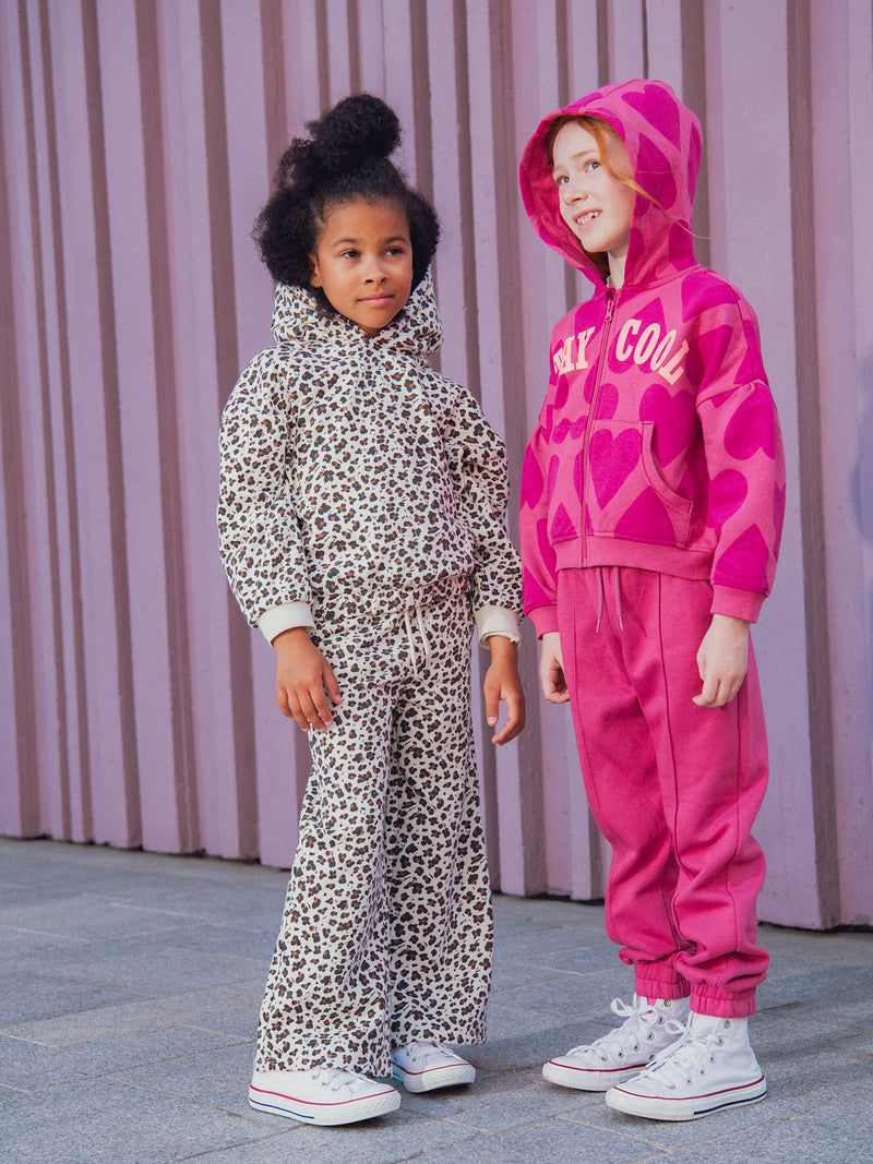 Top de jogging bege com estampado animal para meninas
