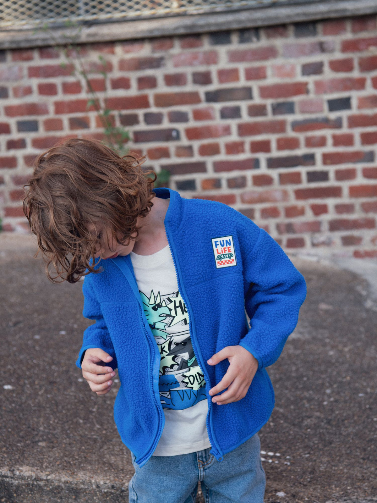Gilet bleu zippé pour garçon