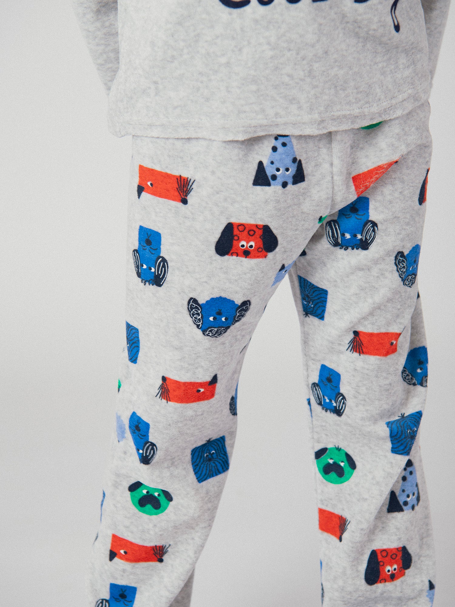 Pijama de 2 peças em cinzento melange 'Cool Dog' para menino