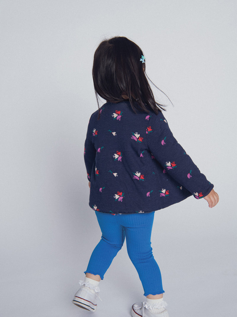 Cardigan Reversível Azul Marinho "ARTY SCHOOL" para Meninas Bebés