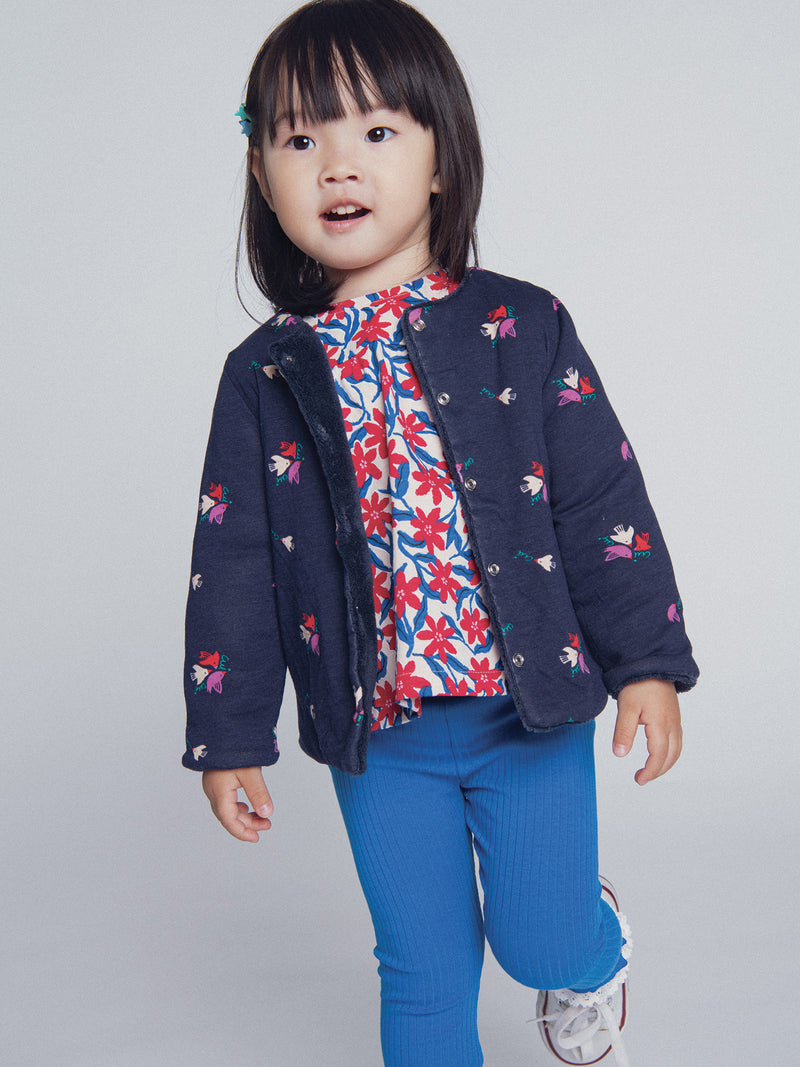 Cardigan Reversível Azul Marinho "ARTY SCHOOL" para Meninas Bebés