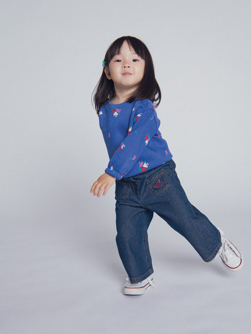 Sweatshirt azul céu "ARTY SCHOOL" para meninas bebés