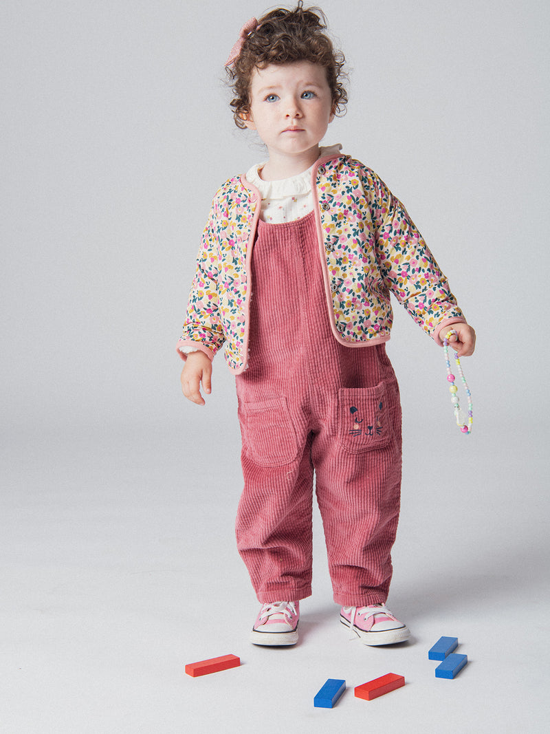 Salopette rose "Wild Campus" pour bébé fille