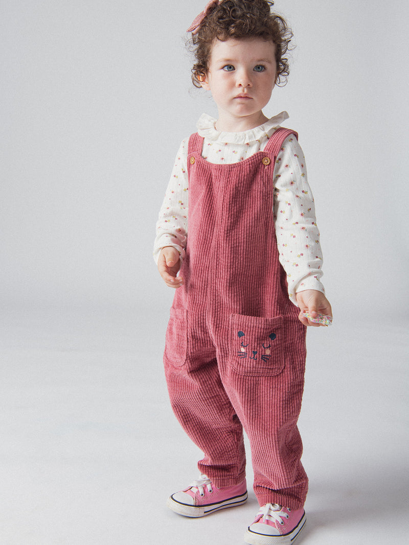 Salopette rose "Wild Campus" pour bébé fille