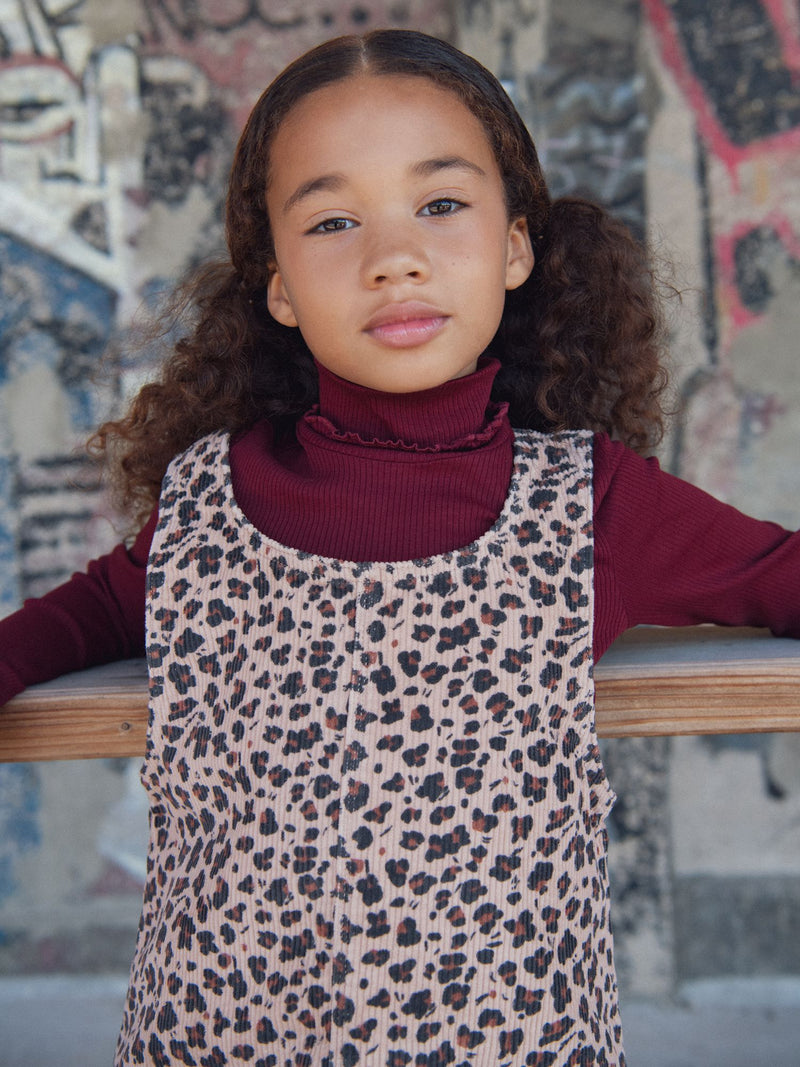 Vestido com estampa de leopardo para meninas