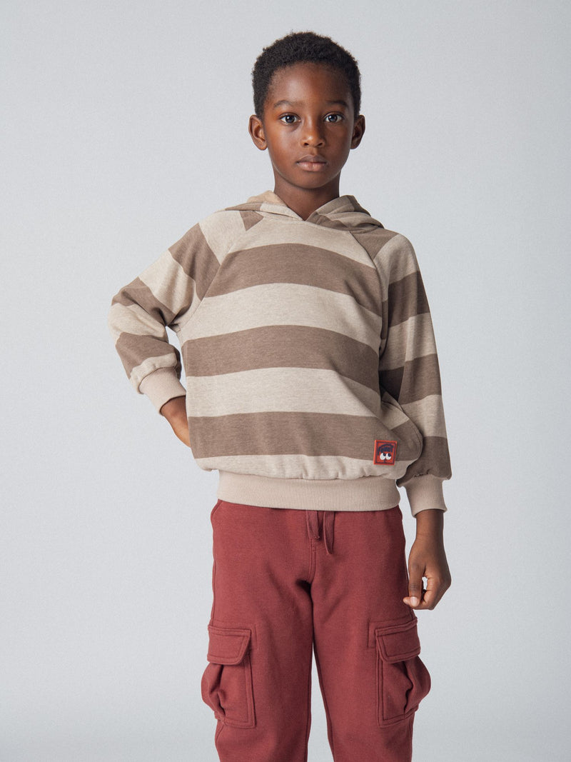 Sweat rayé à capuche pour garçon