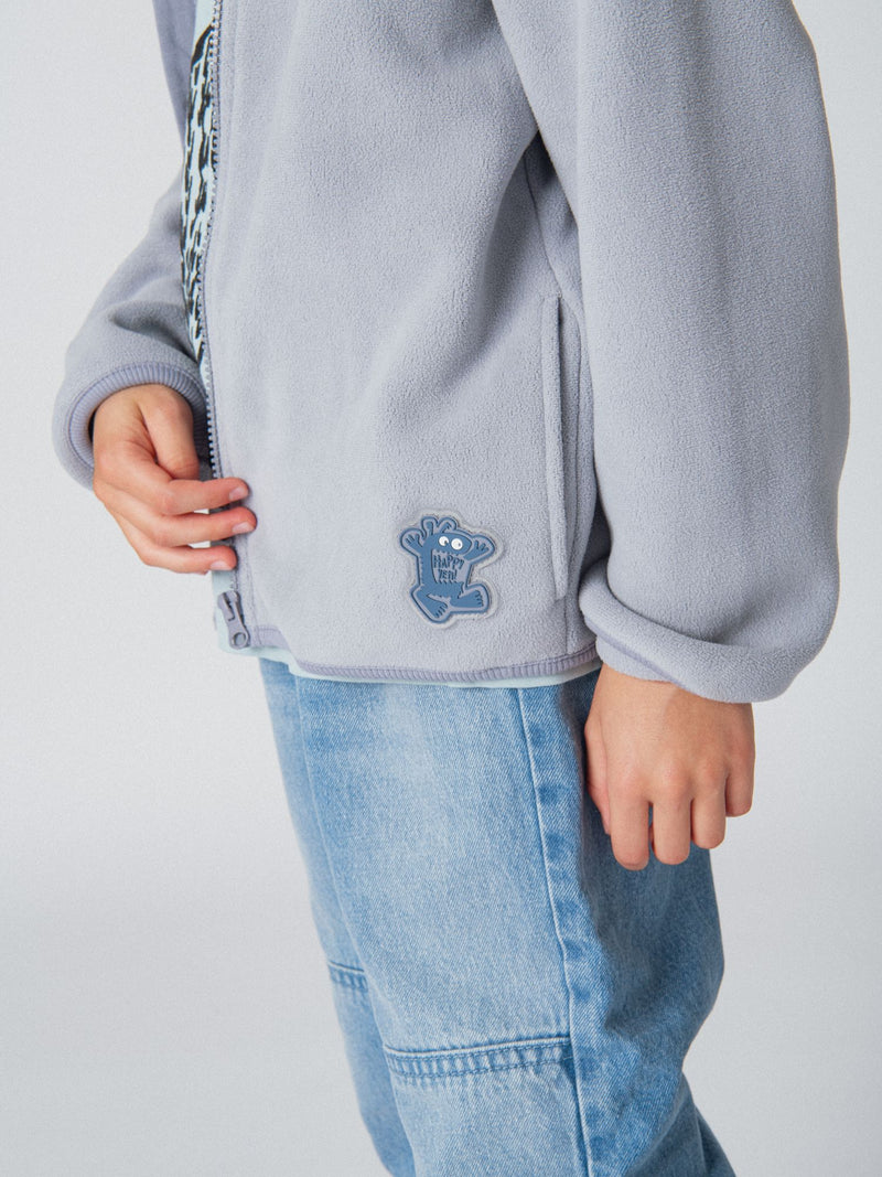 Gilet en polaire bleu grisé pour garçon