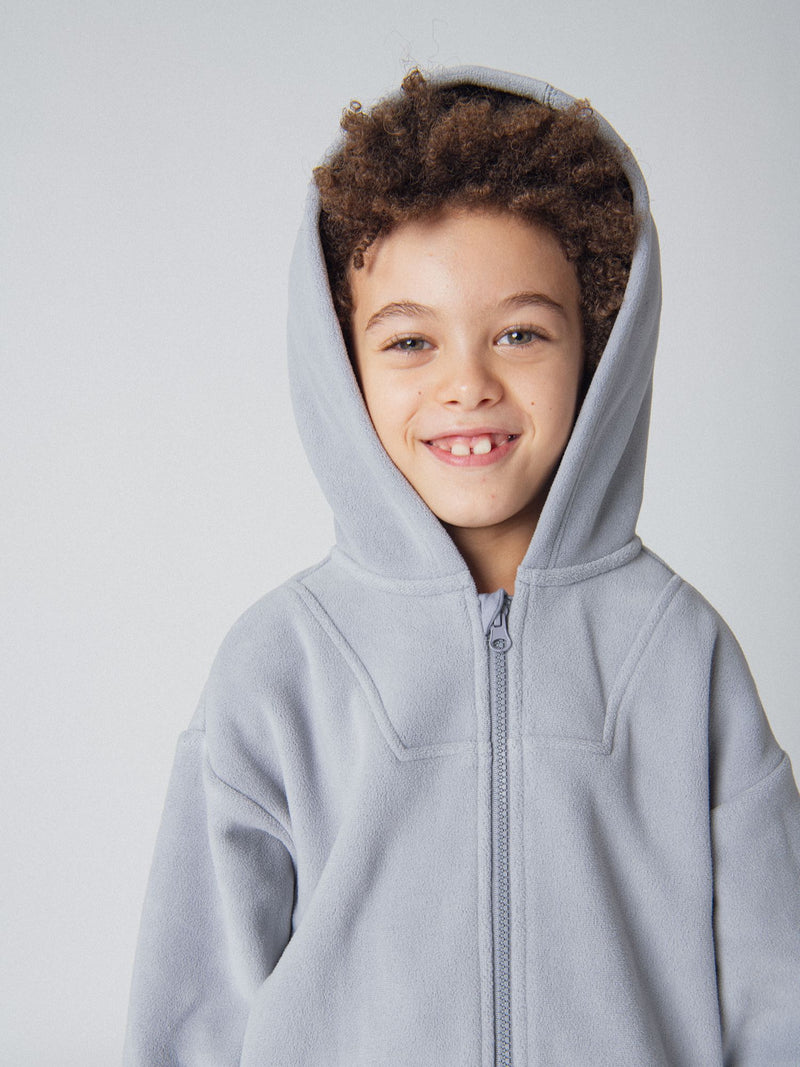 Gilet en polaire bleu grisé pour garçon