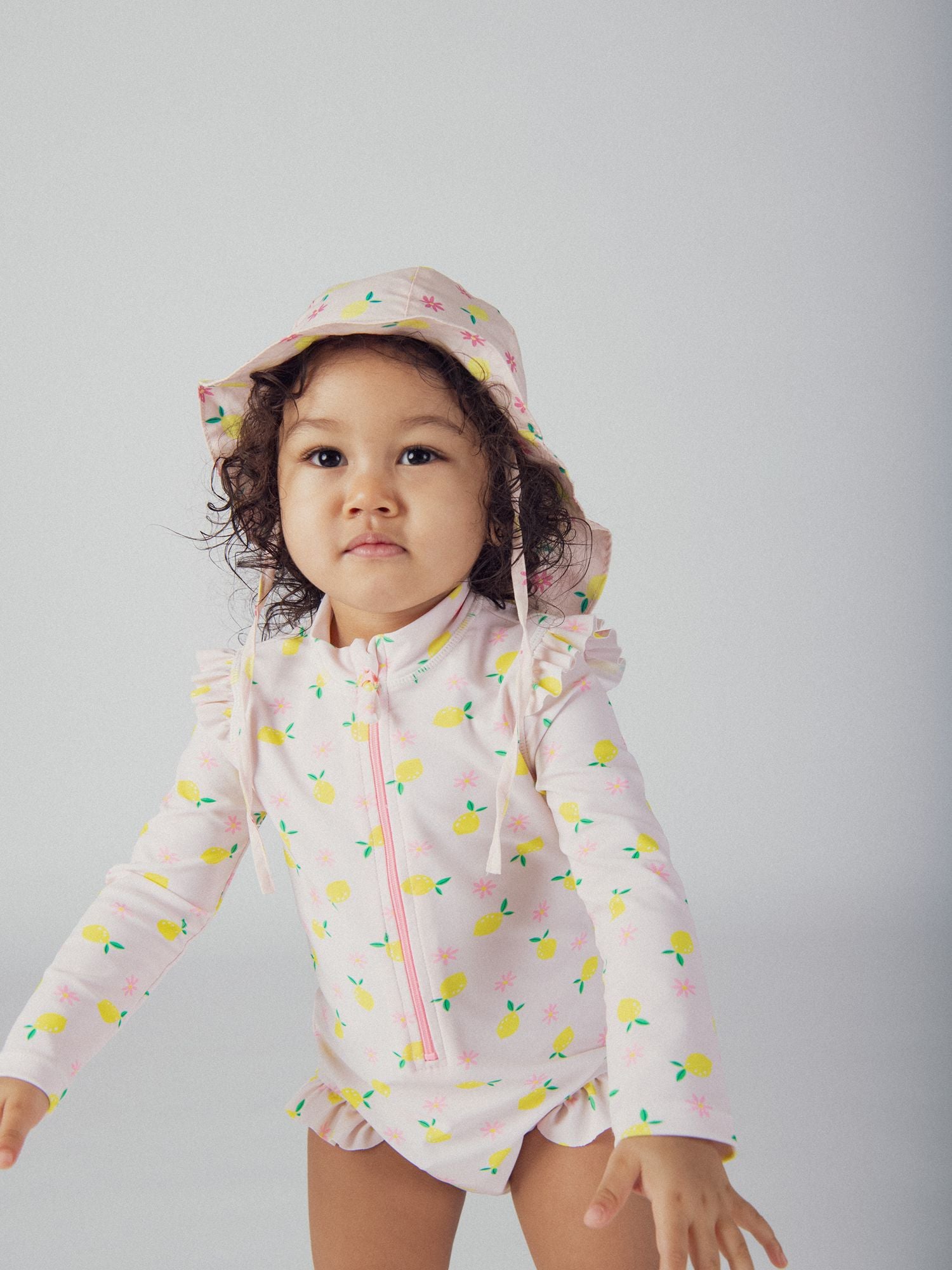 Fato de banho UPF 50+ com estampa de limões para meninas bebé