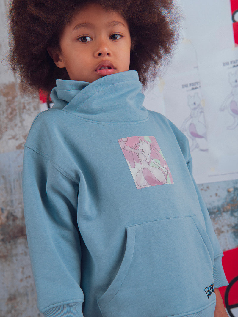 Sweat-shirt azul com insígnia Pokémon Mewtwo