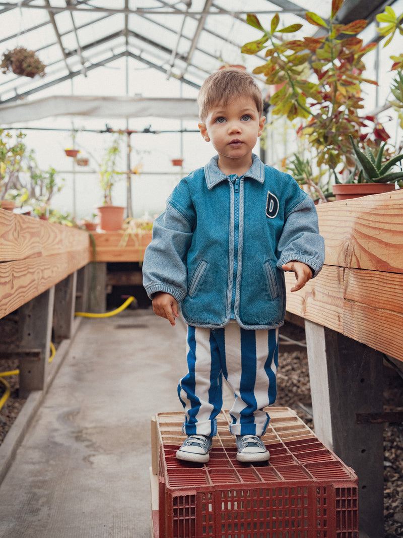 Bomber em denim com patch "D" para bebé rapaz