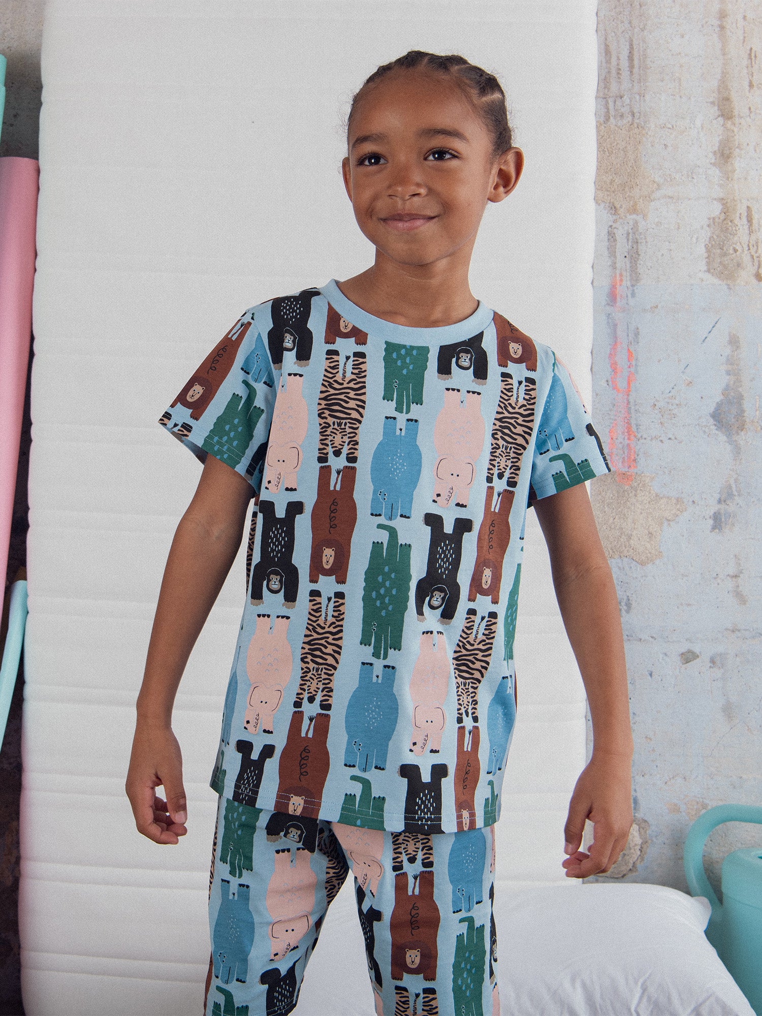 Pijama curto impresso "Jungle Party" para menino