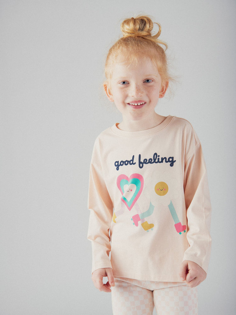 T-shirt de Mangas Longas Good Feeling para Meninas