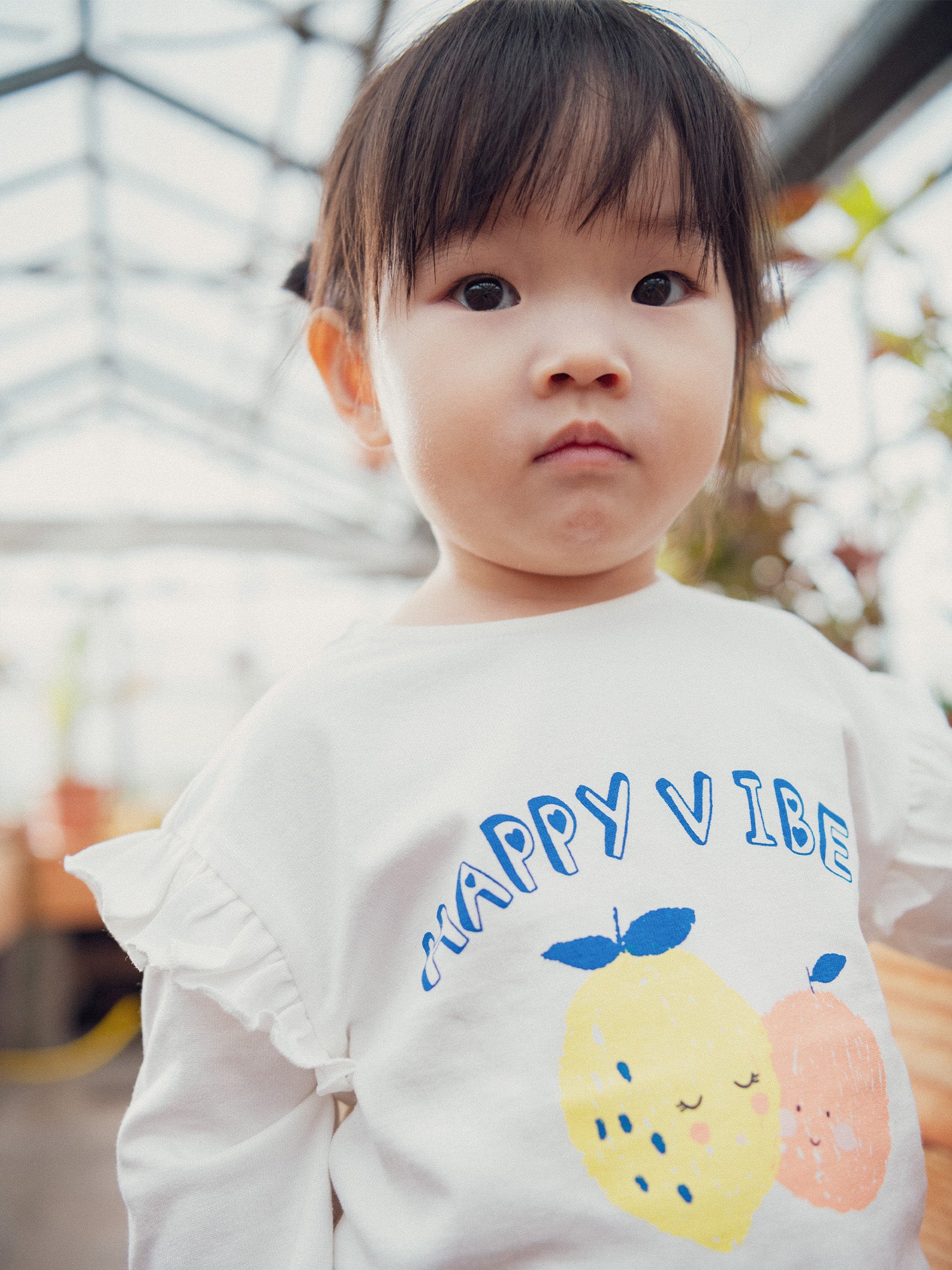 Camiseta com Volantes Motivo Fruta para Bebé Menina