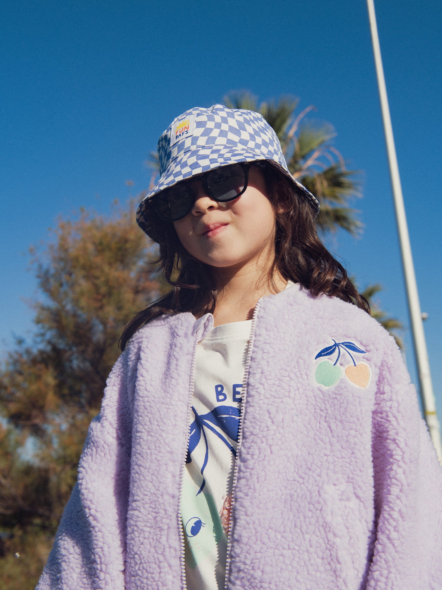 Jaqueta reversível roxa para meninas