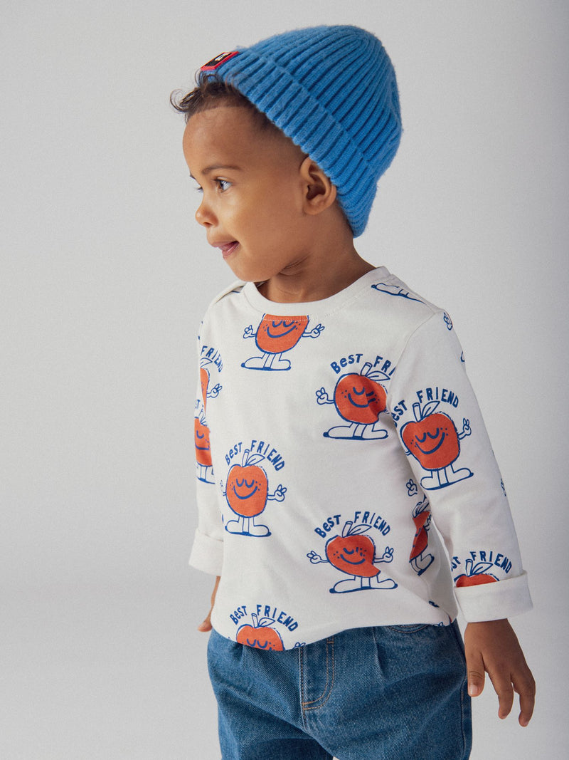 T-shirt reversível com motivo de frutas para bebé menino