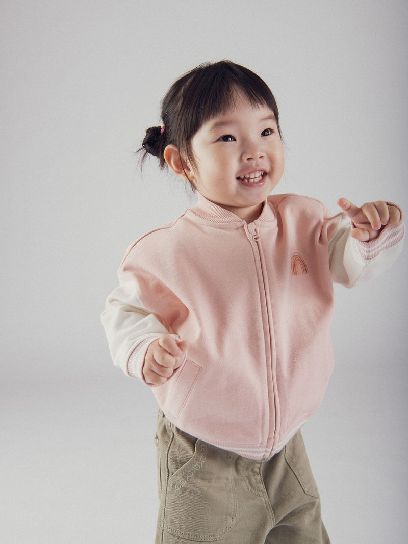 Bomber Rosa Vintage para Bebé Menina
