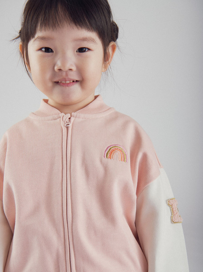 Bomber Rosa Vintage para Bebé Menina