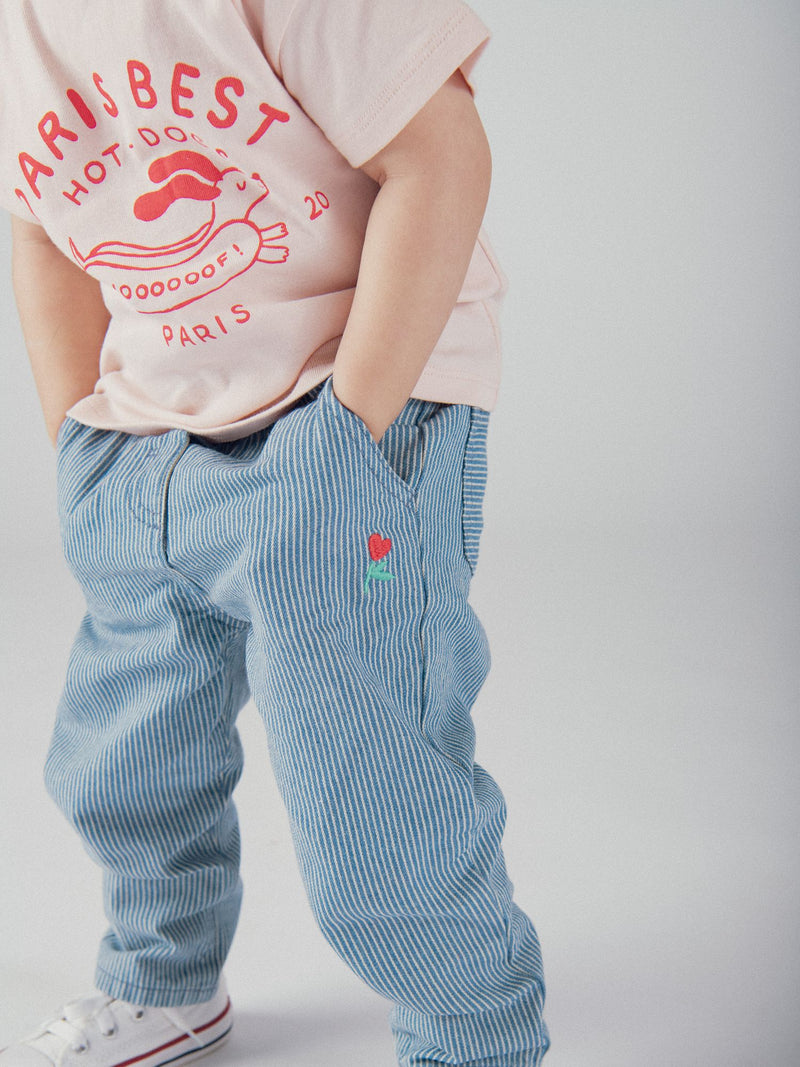 T-shirt rosa com motivo "Paris Hot-Dogs" para bebê rapariga