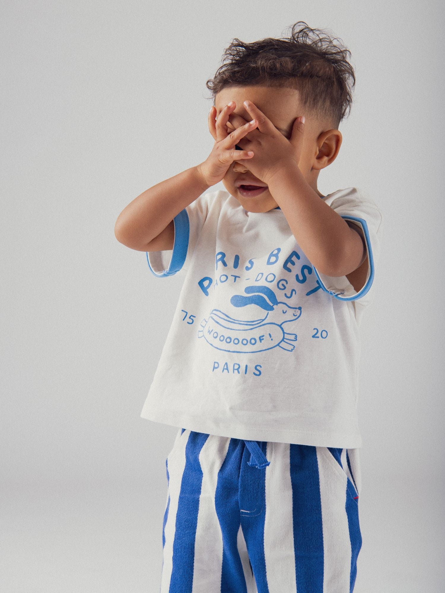 Pantalon à rayure bleue et blanche pour bébé garçon