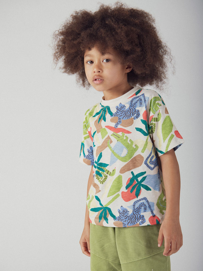 T-shirt com estampado de animais para rapazes