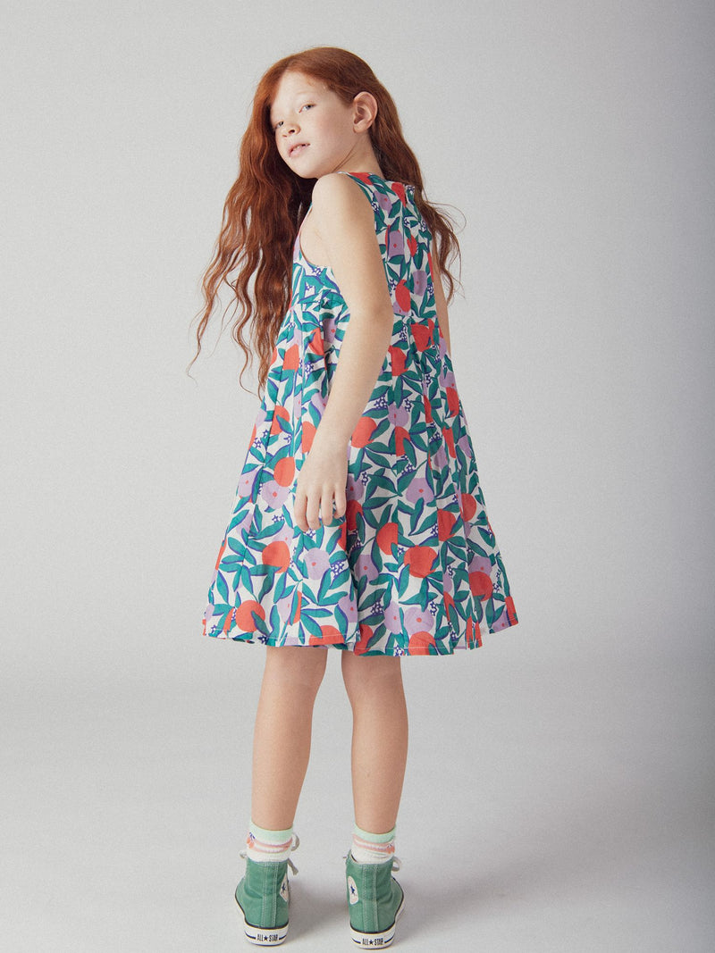 Vestido sem mangas com estampado floral para meninas