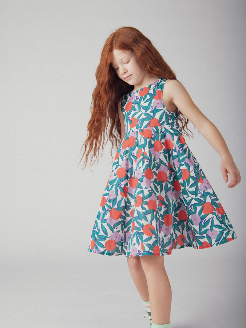 Vestido sem mangas com estampado floral para meninas