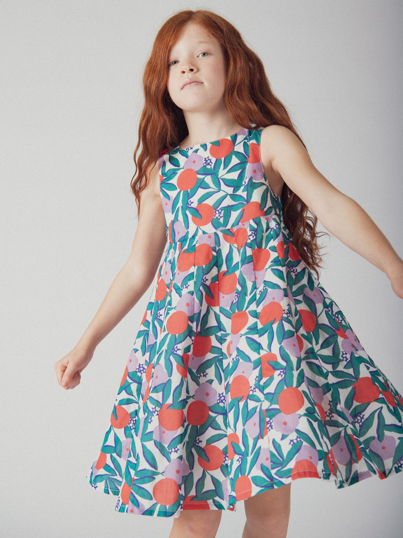 Vestido sem mangas com estampado floral para meninas