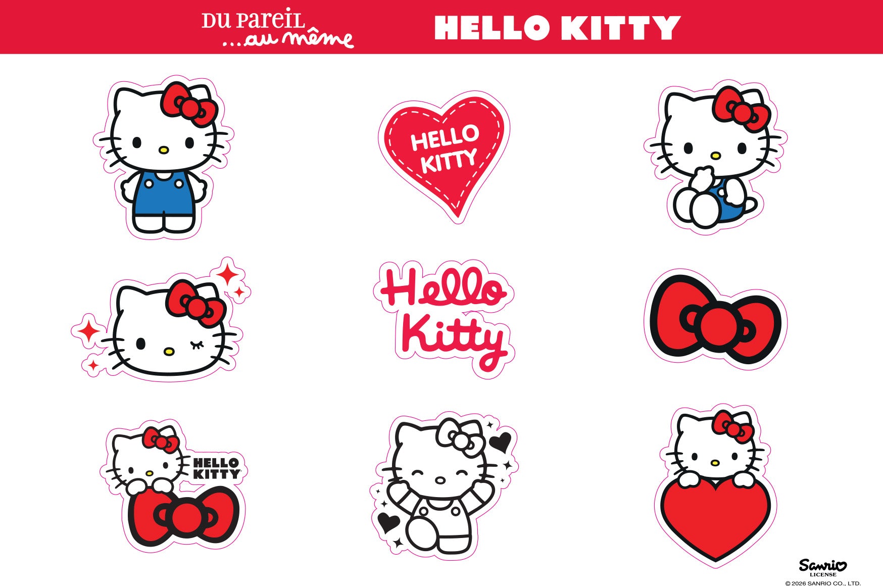 Planche de stickers Hello Kitty
