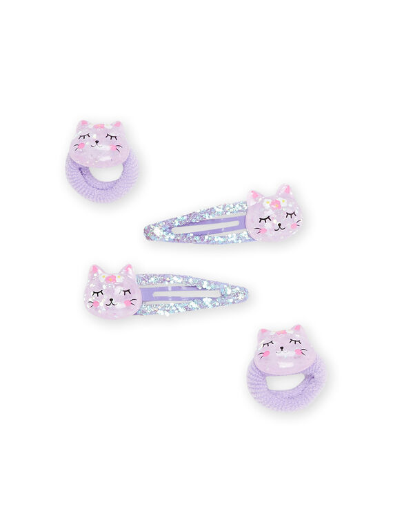 Pack de 2 ganchos e 2 elásticos violeta RYAJOCLIC4 / 23SI01B4BRTK008