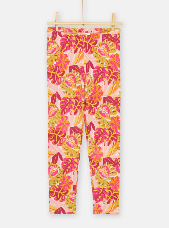 Leggings rosa e laranja com estampado exótico SYACOULEG / 23WI01L1CALD329