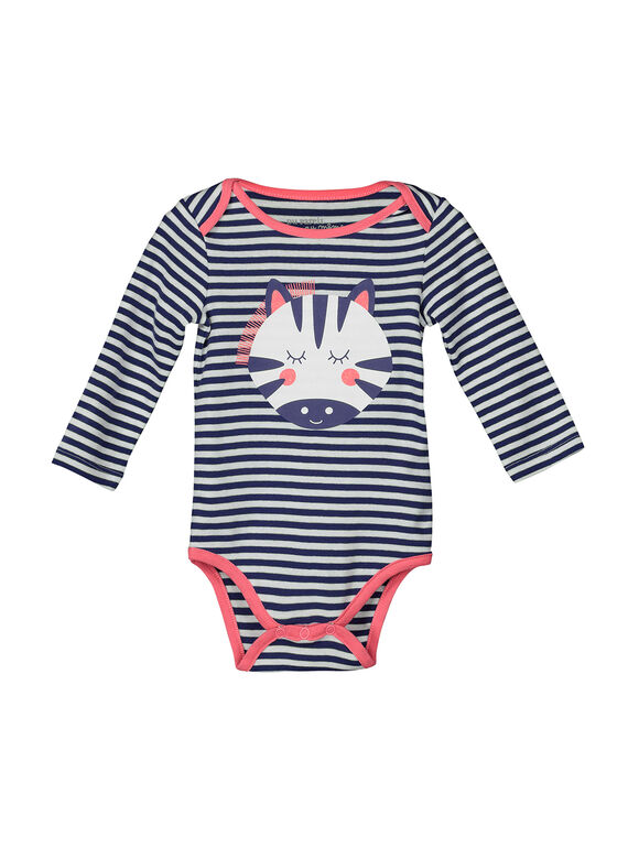Body às riscas de mangas compridas menina FEFIBODZEB / 19SH1355BDL099