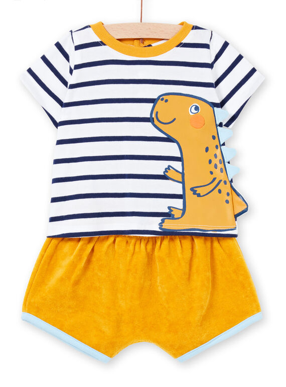 Conjunto calções felpa e T-shirt jersey bebé menino LUPLAENS1 / 21SG10T2ENS000