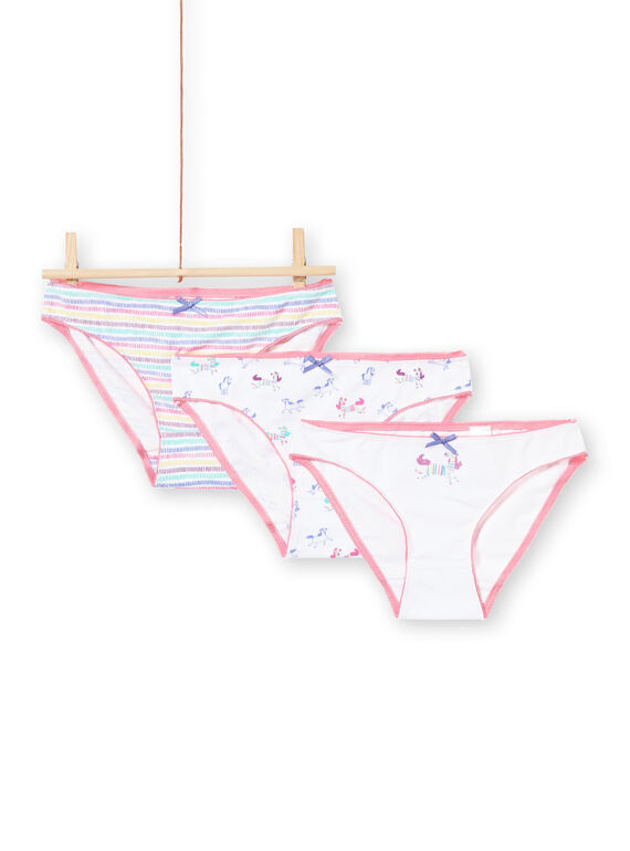 3 cuecas rosa e branca menina MEFALOTLIC / 21WH11B3D5L000