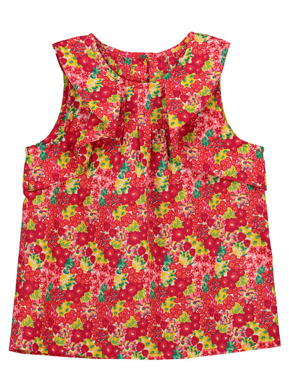 Blusa florida com folhos menina FAYECHEM / 19S901M1CHE099