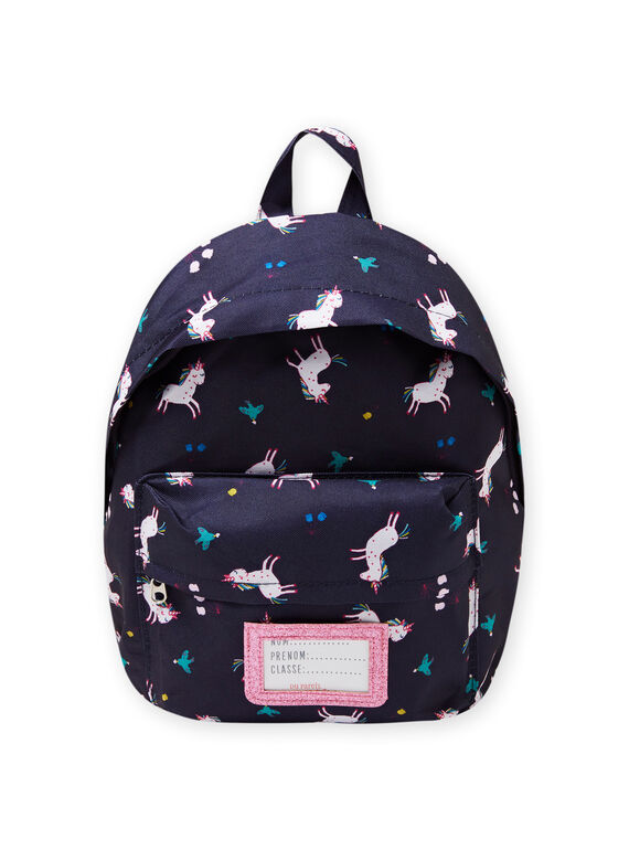 Mochila com estampado unicórnio, flor e pássaro menina MYACLABAG / 21WI01G1BESC205