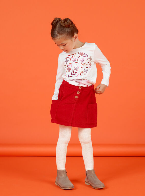 Saia vermelho canelada menina MACOMJUP1 / 21W901L2JUP408