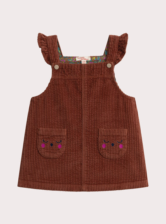 Vestido de avelã de veludo para menina  VIBAROB1 / 24WG09Q1ROB821