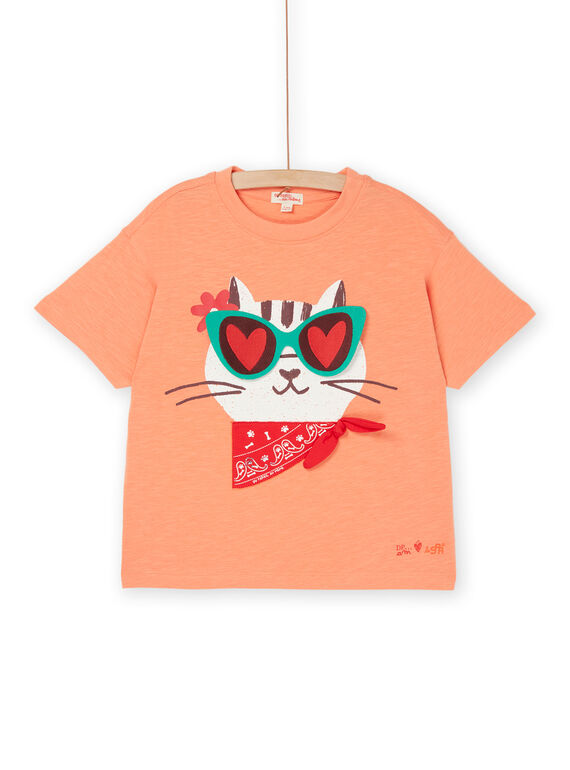 T-shirt laranja de mangas curtas com animação animal ROSPATI4 / 23S902P2TMCE413