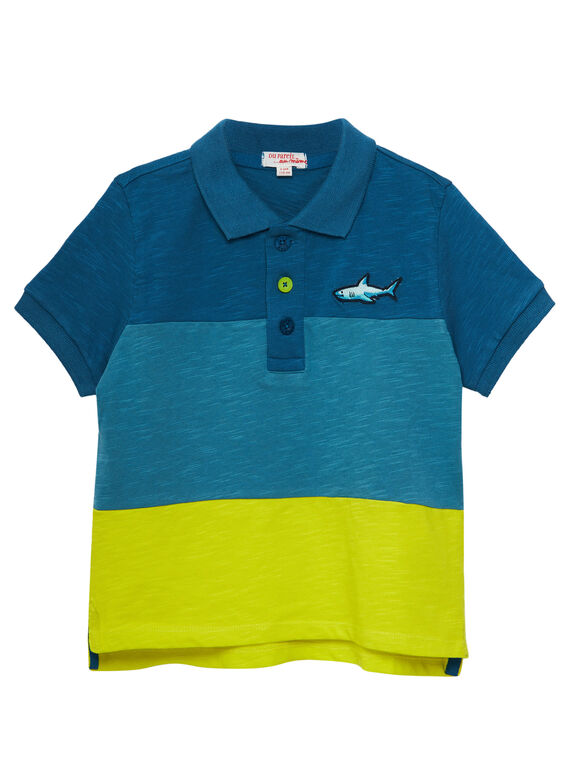 Polo color block menino tons turquesa e amarelo JOBOPOL / 20S902H1POLC219