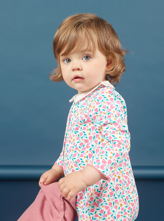 Babygro branco e rosa estampado florido bebé menina MEFIGREFLE / 21WH1334GRE001