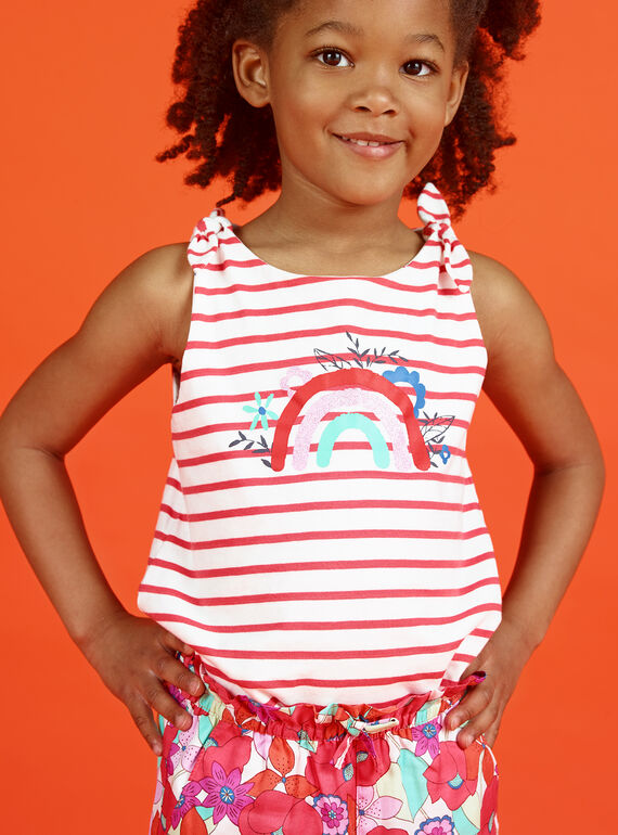 Camisola de alças reversível branco e laranja LAVIDEB / 21S901U1DEB000