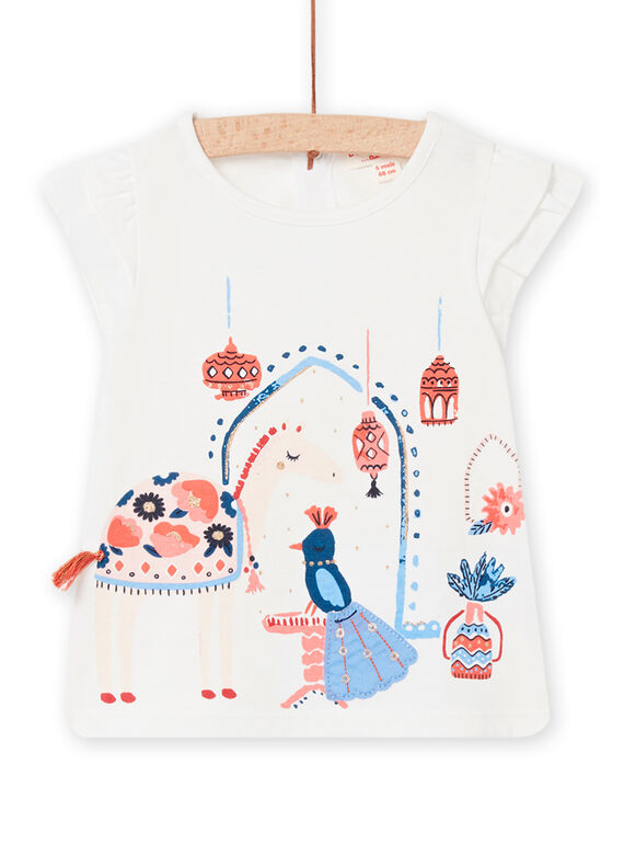 T-shirt cru com estampado decorativo bebé menina NISANTI2 / 22SG09S1TMC001