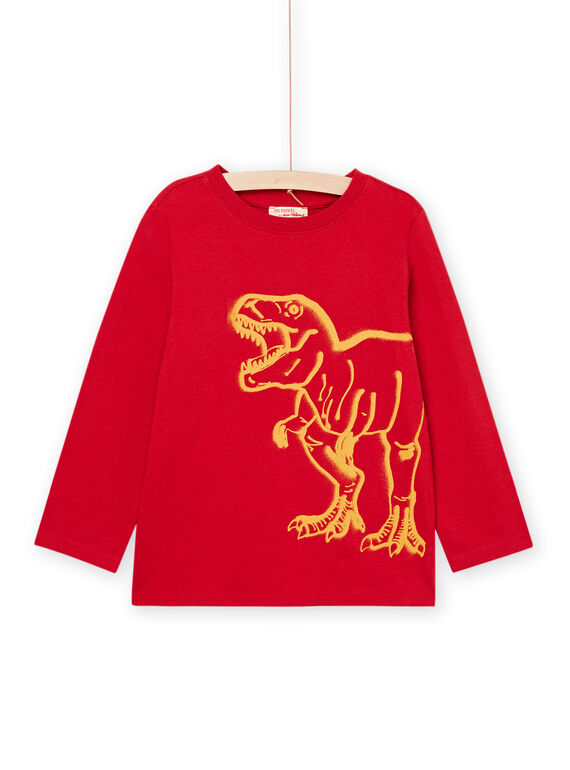 T-shirt de mangas compridas vermelho com padrão de dinossauro POJOTEE1 / 22W902B4TML505