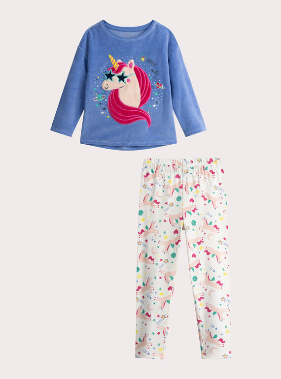Pijama fosforescente de animação de unicórnio para menina  VEFAPYJUNI / 24WH1173PYJC201