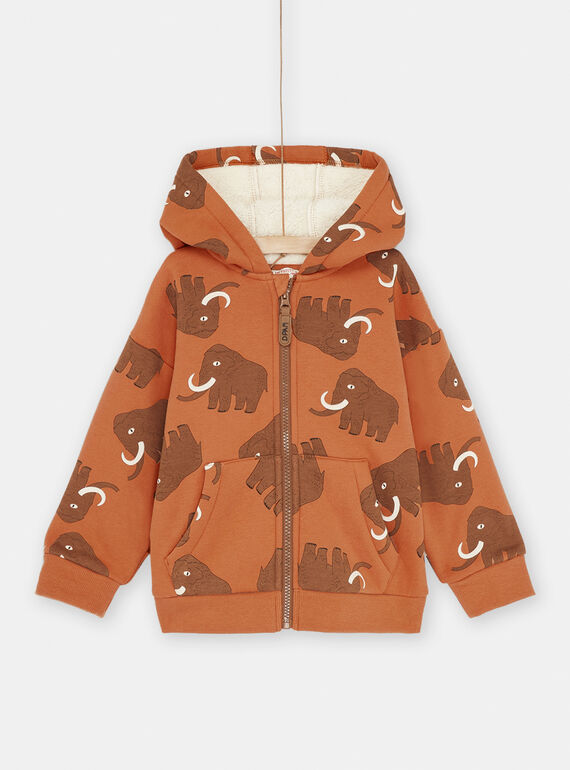 Sweat com capuz castanho com estampado de mamute SOCOUGIL1 / 23W902L1GILE414